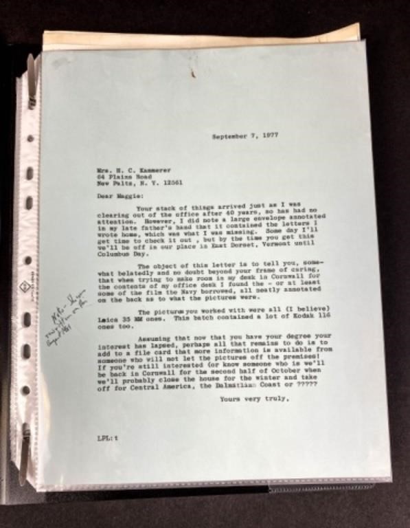 LETTERS TO AND FROM KAMMERER