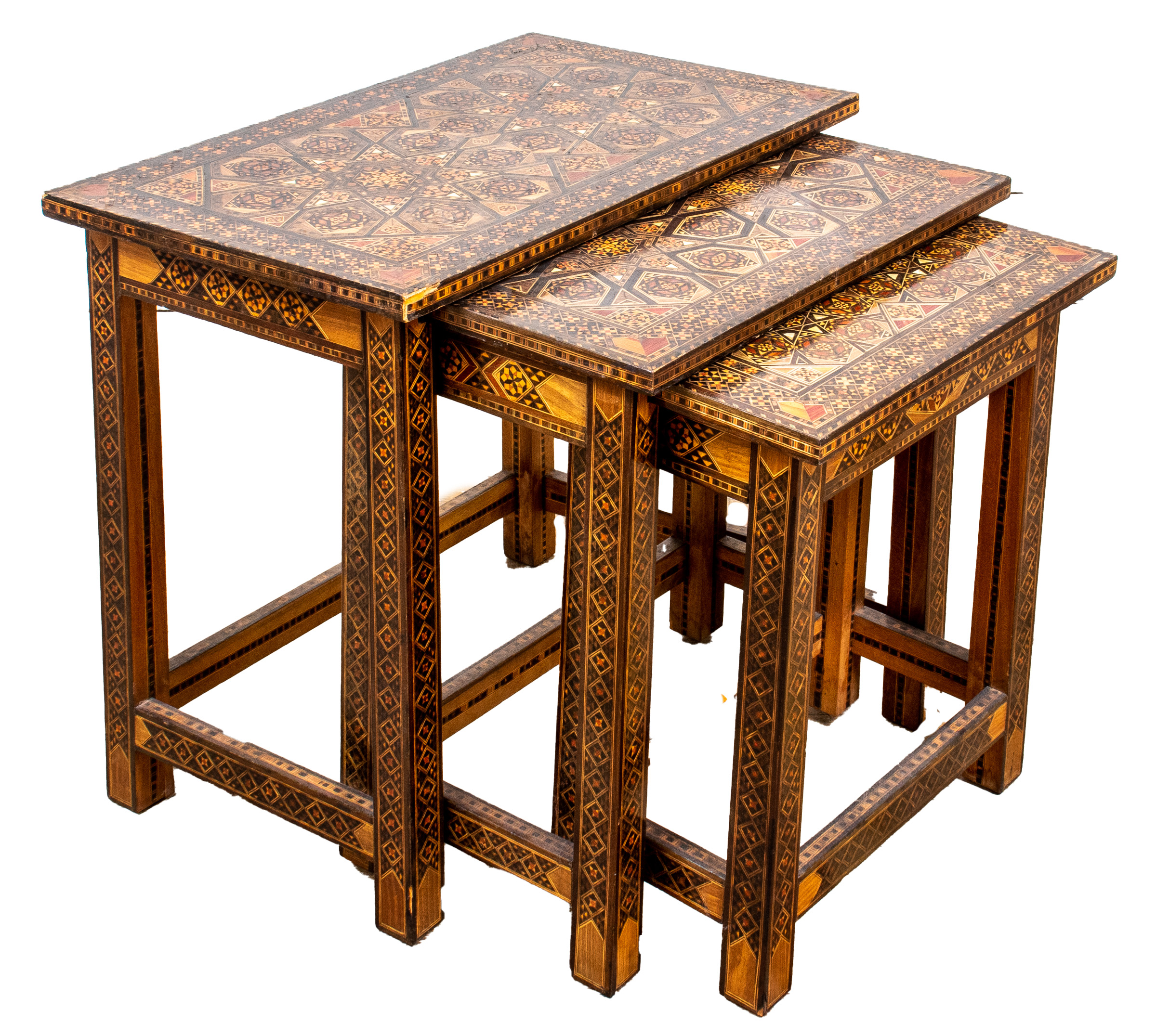 LEVANTINE INLAID NESTING TABLES,