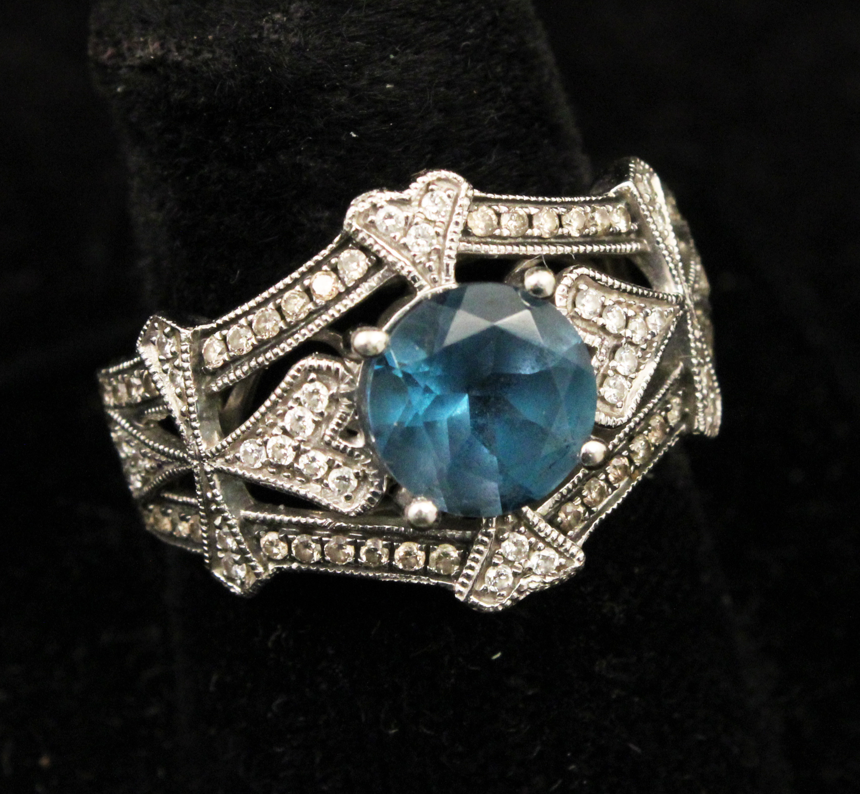 LEVIAN 14K BLUE TOPAZ AND DIAMOND