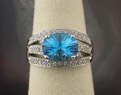 LEVIAN BLUE TOPAZ, DIAMOND AND
