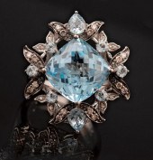 LEVIAN GOLD, BLUE TOPAZ, DIAMO