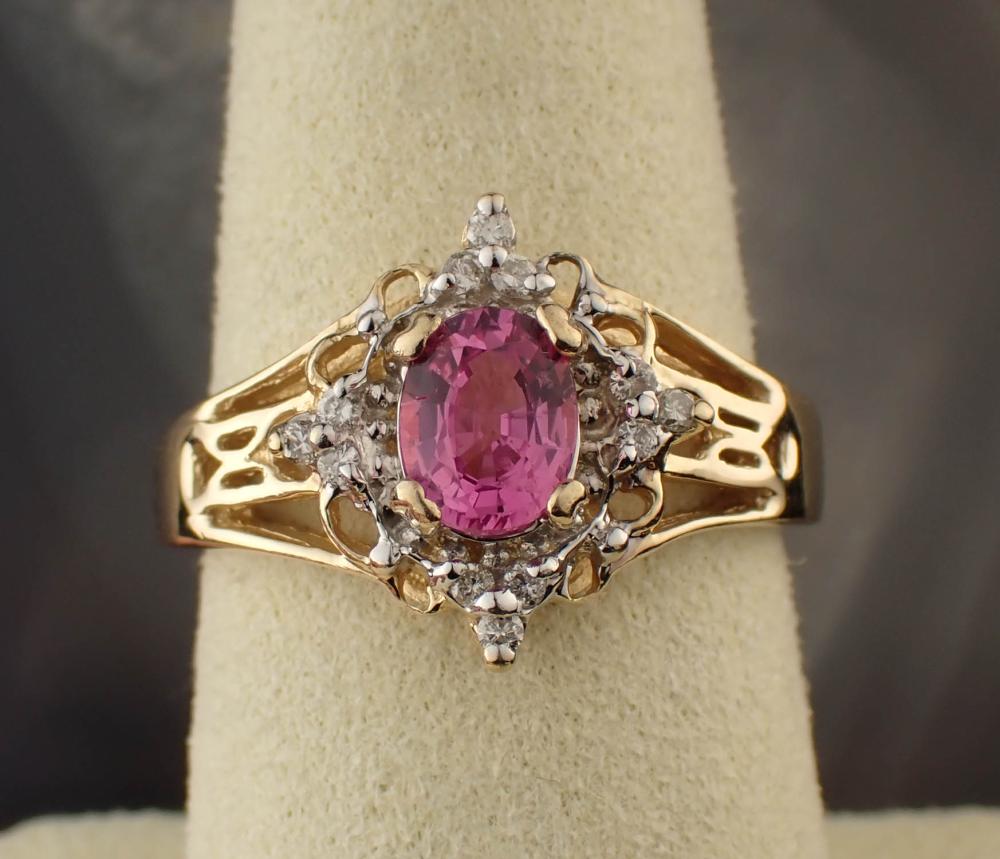 LEVIAN PINK SAPPHIRE AND DIAMOND