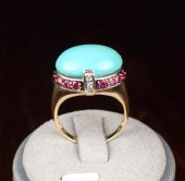 LEVIAN TURQUOISE, RUBY AND DIA