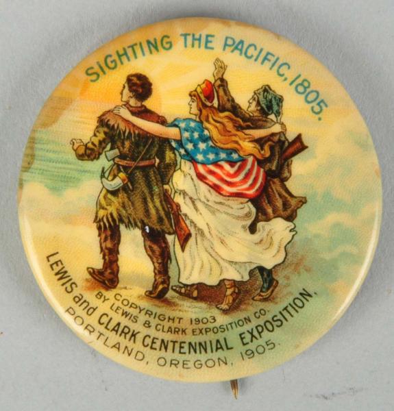 Lewis & Clark Pinback Button. 