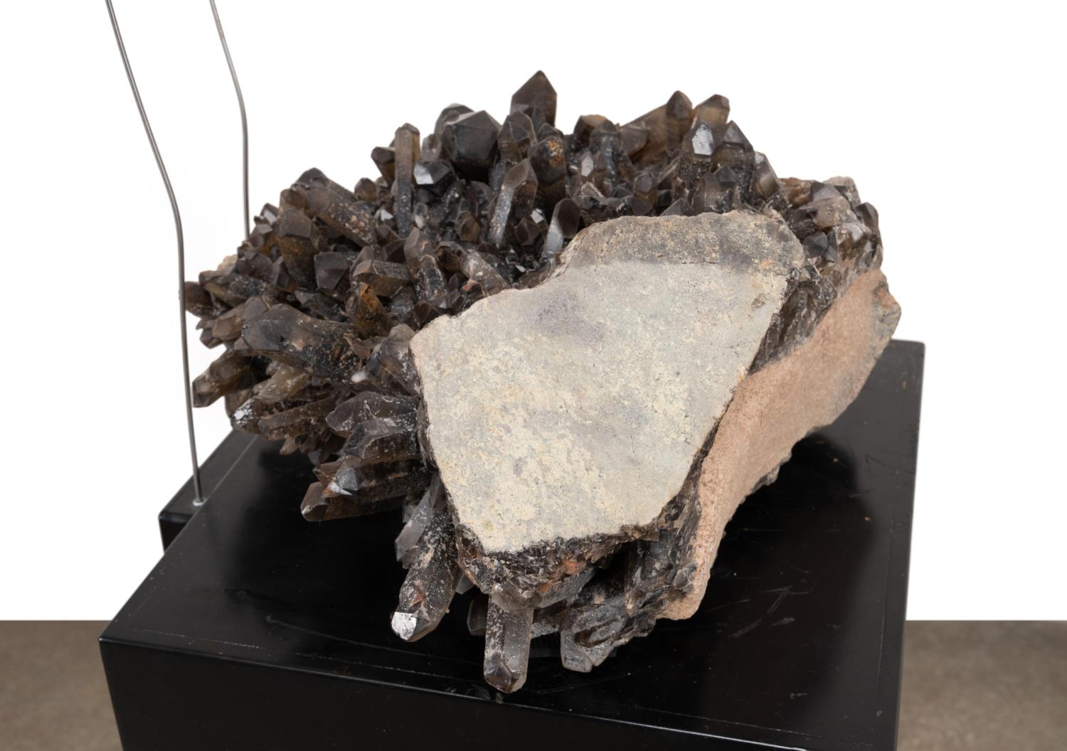 LG. SMOKEY QUARTZ SPECIMEN ON