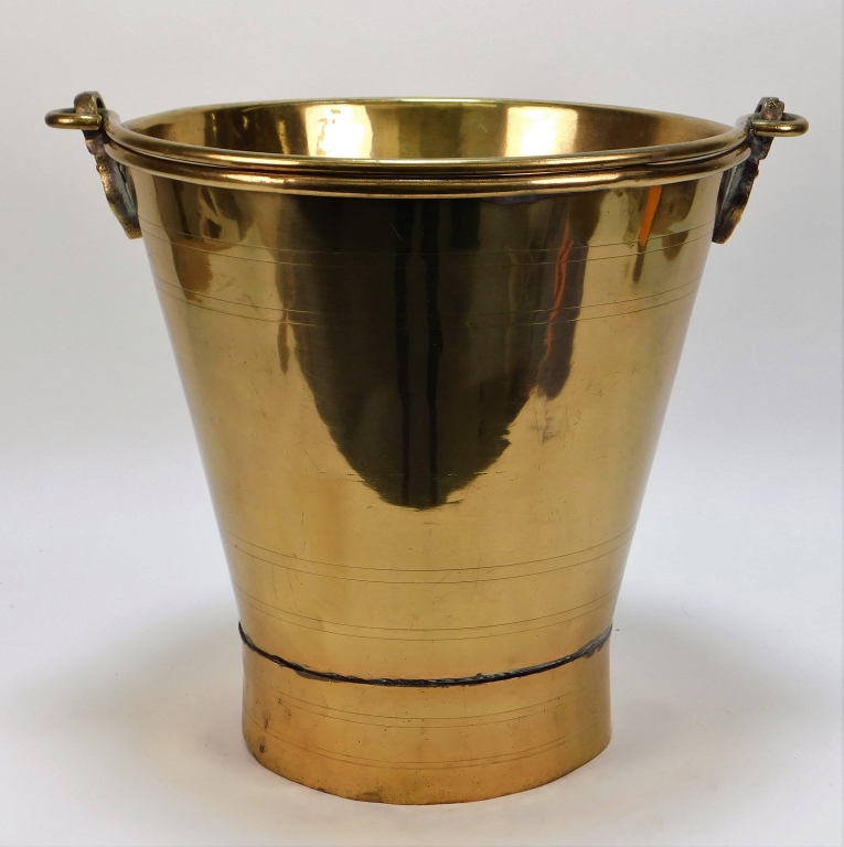 LG SPUN BRASS COAL BUCKET WITH