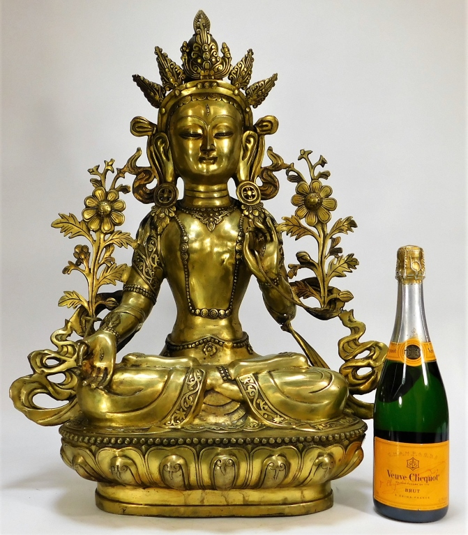 LG TIBETAN WHITE TARA GILT BRONZE