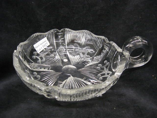 Libbey Cut Glass Handled Nappy