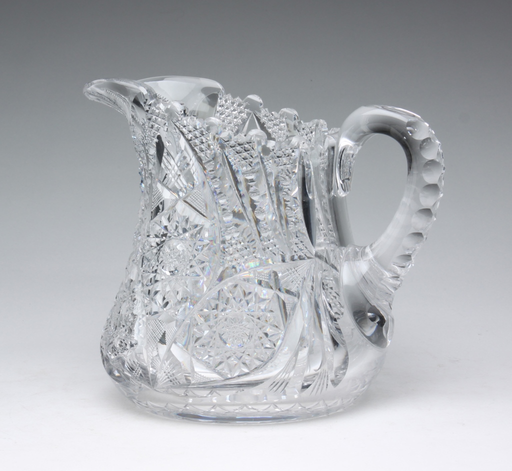 LIBBEY CUT GLASS PITCHER. American,