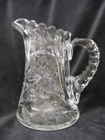 Libbey Cut Glass Pitcher thistle