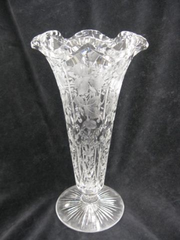 Libbey Cut Glass Vase brilliant