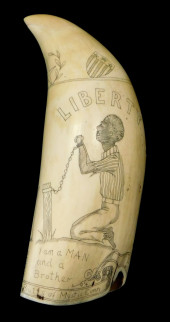 "LIBERTY" SCRIMSHAW ON WHALES