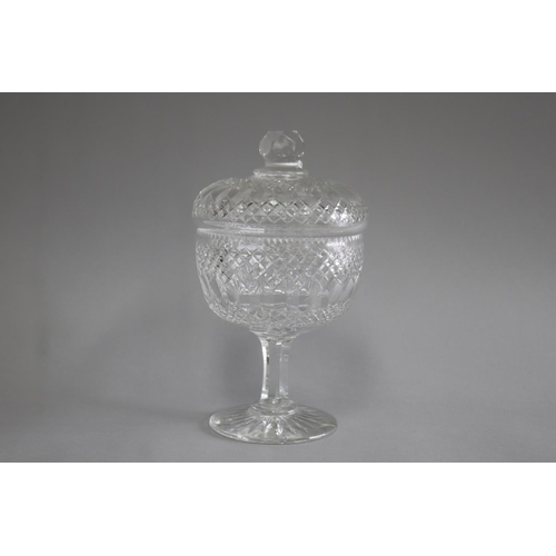 Lidded bon bon stemmed crystal