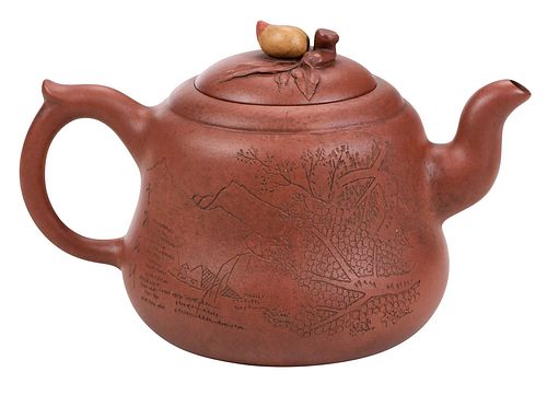 LIDDED YIXING CLAY TEAPOT20th