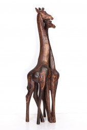 LIEPOLD CARVING OF TWO GIRAFFE