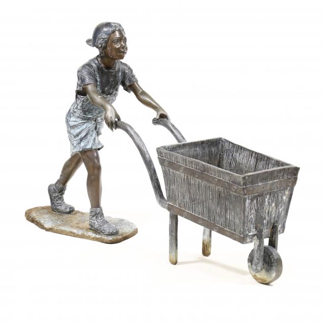 LIFE-SIZE BRONZE GARDEN STATUE OF