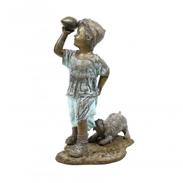 LIFE-SIZE BRONZE GARDEN STATUE OF