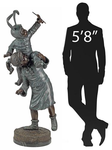 LIFE-SIZE BRONZE SCULPTURE CHILDREN