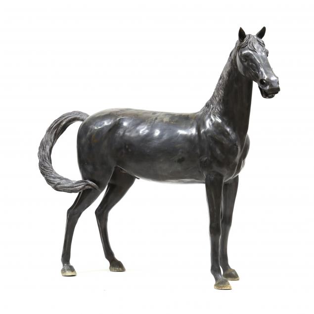 LIFE-SIZE BRONZE STATUE OF A