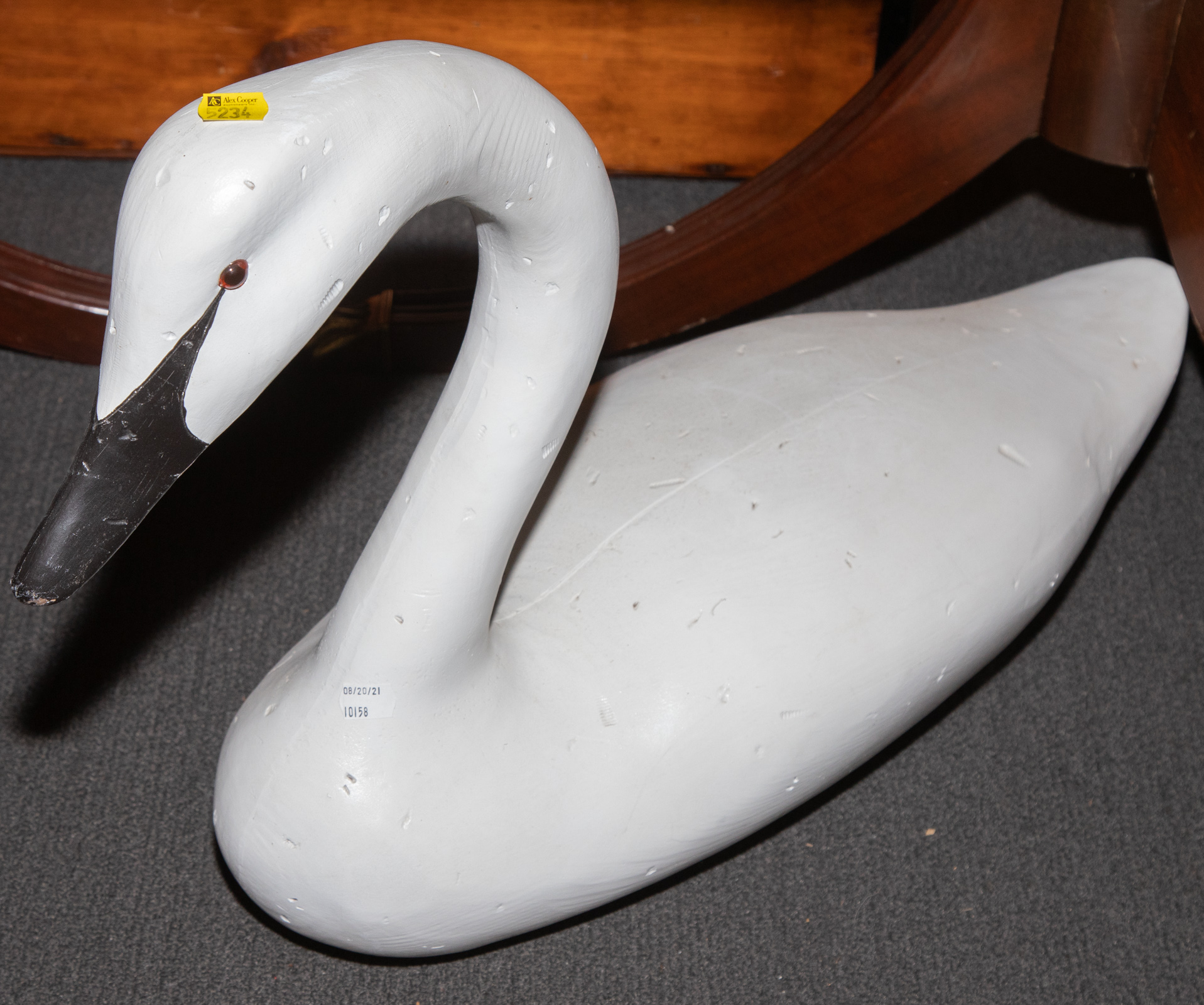 LIFE SIZE CARVED WOOD SWAN