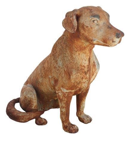 LIFE-SIZE CAST IRON SITTING DOG