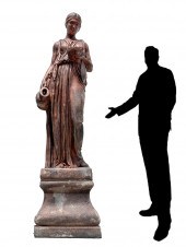 LIFE-SIZE FEMALE CONCRETE FOUN