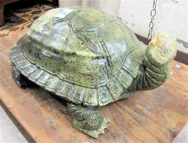LIFE-SIZE GREEN MARBLE TORTOISE