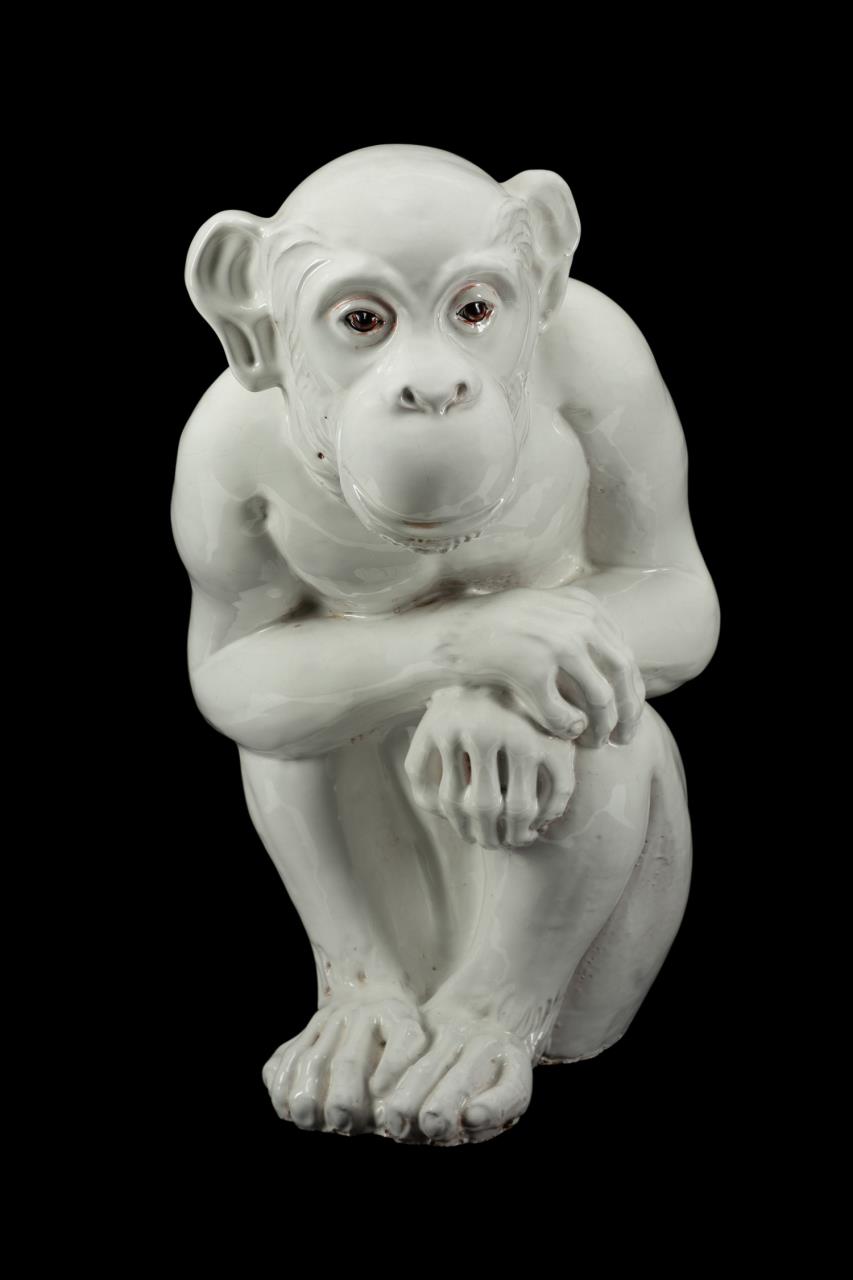 LIFE-SIZE WHITE GLAZE MAJOLICA