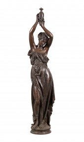 LIFE-SIZED FRENCH IRON STATUE