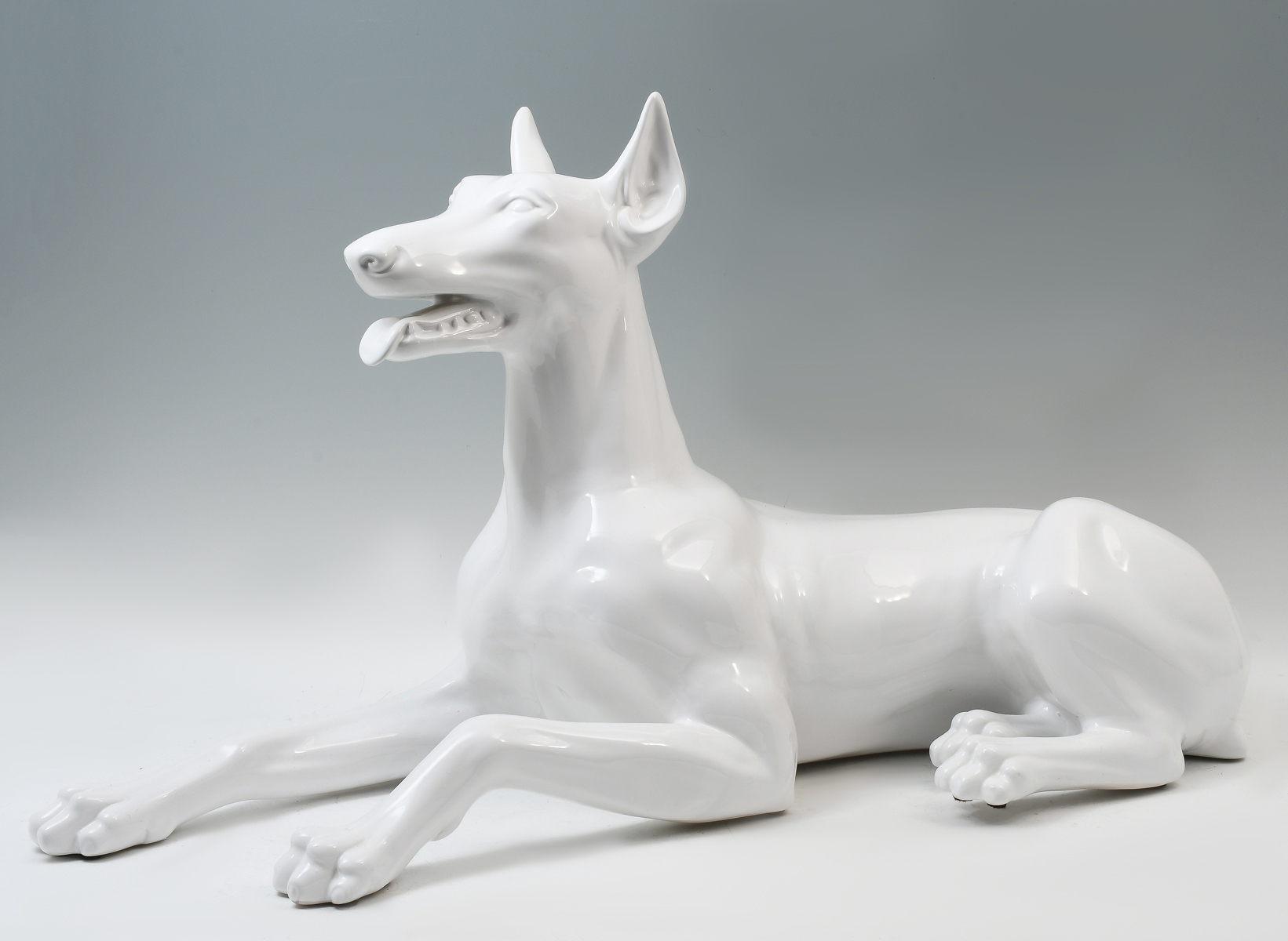LIFE SIZED RECUMBENT DOBERMAN