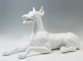 LIFE SIZED RECUMBENT DOBERMAN