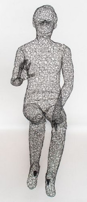 LIFE SIZED WIRE SCULPTURE OF A
