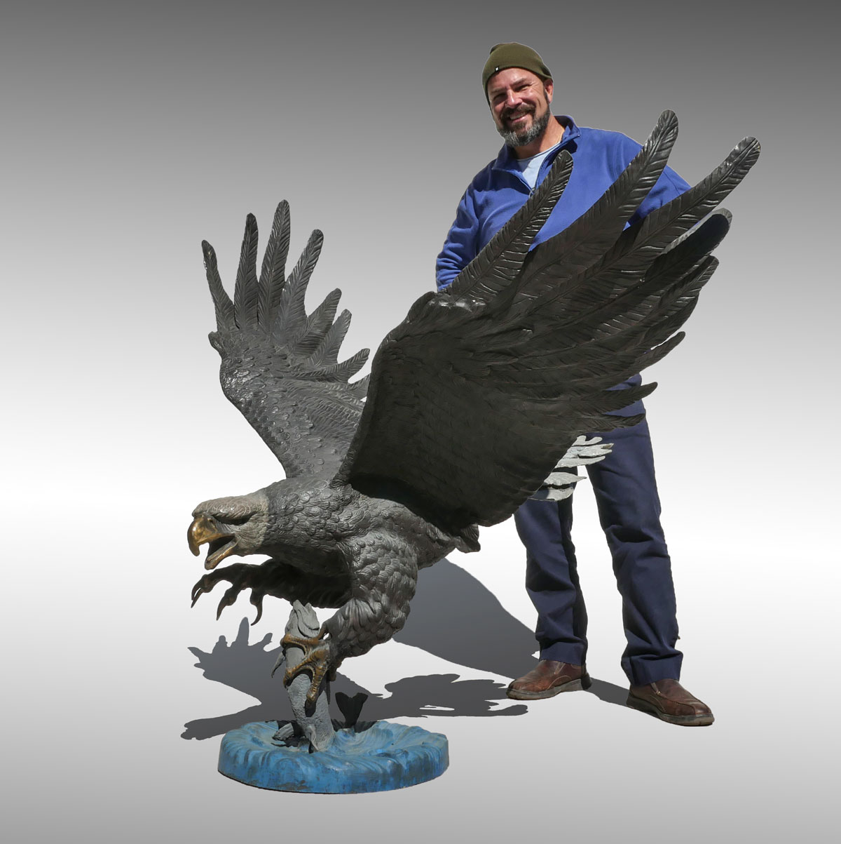 LIFESIZE PATINATED AMERICAN BALD