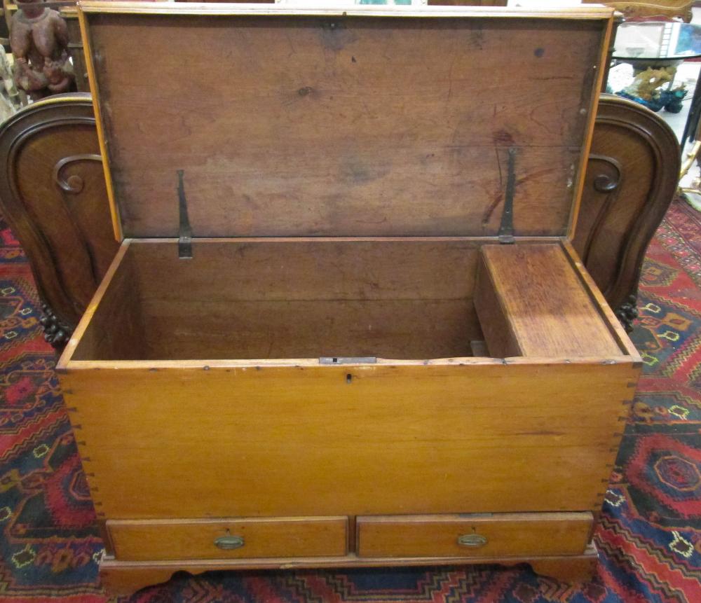 LIFT-TOP PINE DOWRY CHEST,