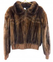 LIGHT BROWN MINK BOMBER JACKET