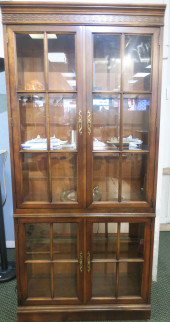 LIGHTED FOUR DOOR WALNUT VENEE