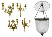 LIGHTING: FIVE PIECES OF 19TH