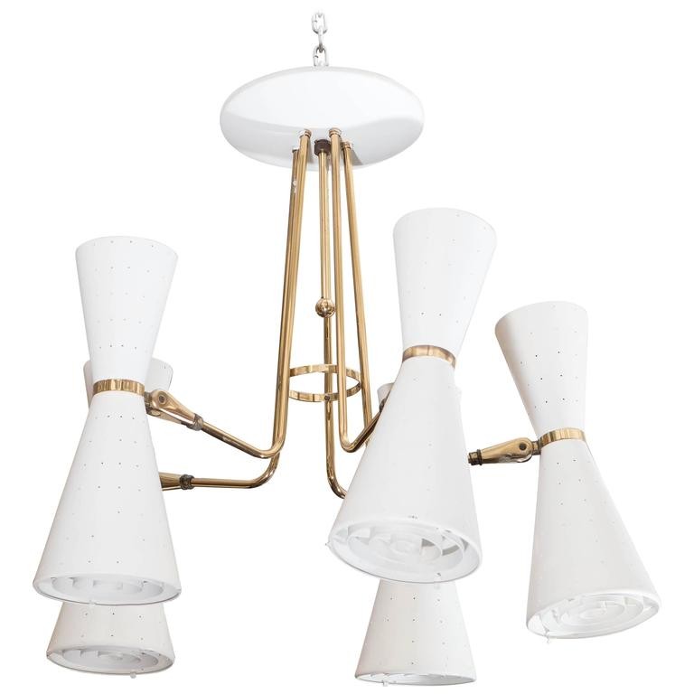 LIGHTOLIER 10-LIGHT CHANDELIER W