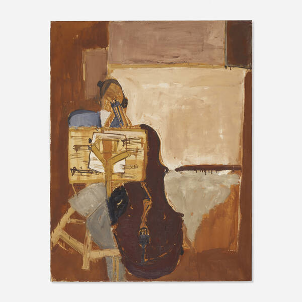 Liliane Klapisch b.1933. Cello. oil