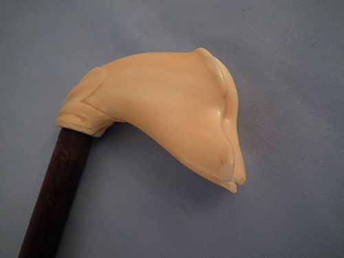 LILY FORM BONE CANE19th century