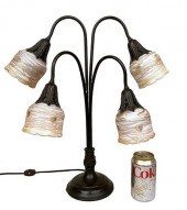 LILY FORM FOUR LIGHT LAMP, ATT