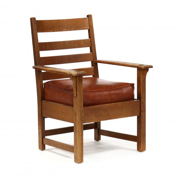LIMBERT, MISSION OAK ARMCHAIR Early