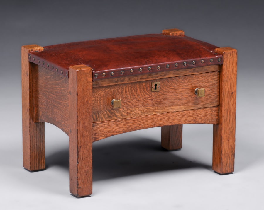 LIMBERT ONE-DRAWER FOOTSTOOL