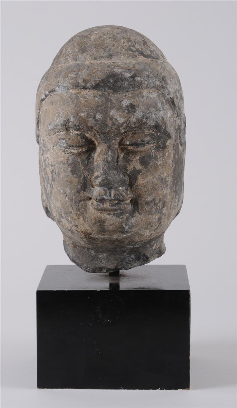 LIMESTONE HEAD OF A BODHISATTVA 6TH