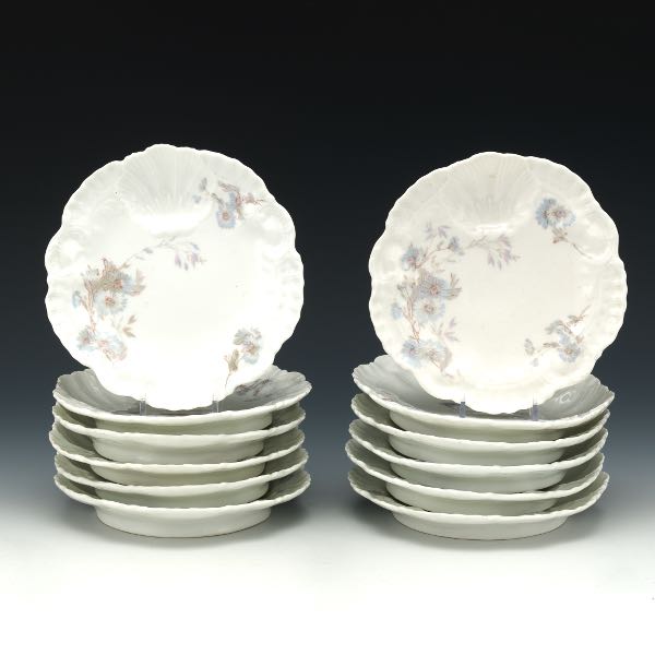 LIMOGES A LANTERNIER OYSTER PLATES,