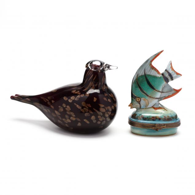 LIMOGES BOX AND OIVA TOIKKA GLASS