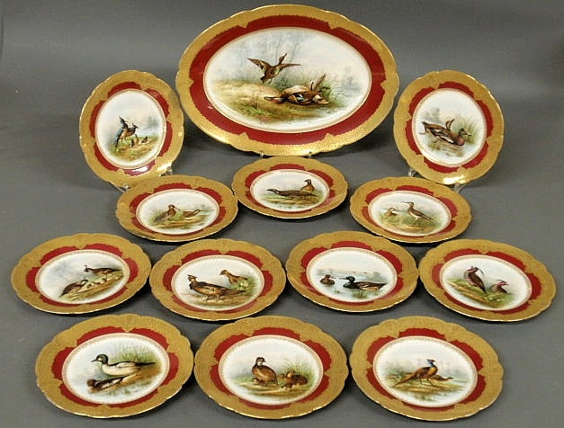 Limoges china game bird service