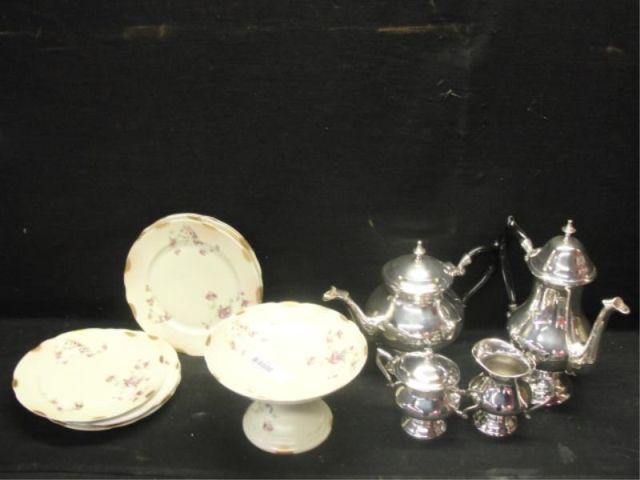 Limoges Dessert Set & Silverplate
