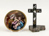 LIMOGES ENAMEL PLAQUE AND A PI