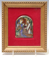LIMOGES ENAMEL PLAQUE WITH THE